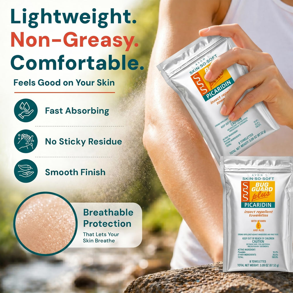 Avon Picaridin Towelettes DEETFREE Mosquito & Tick Repellent

