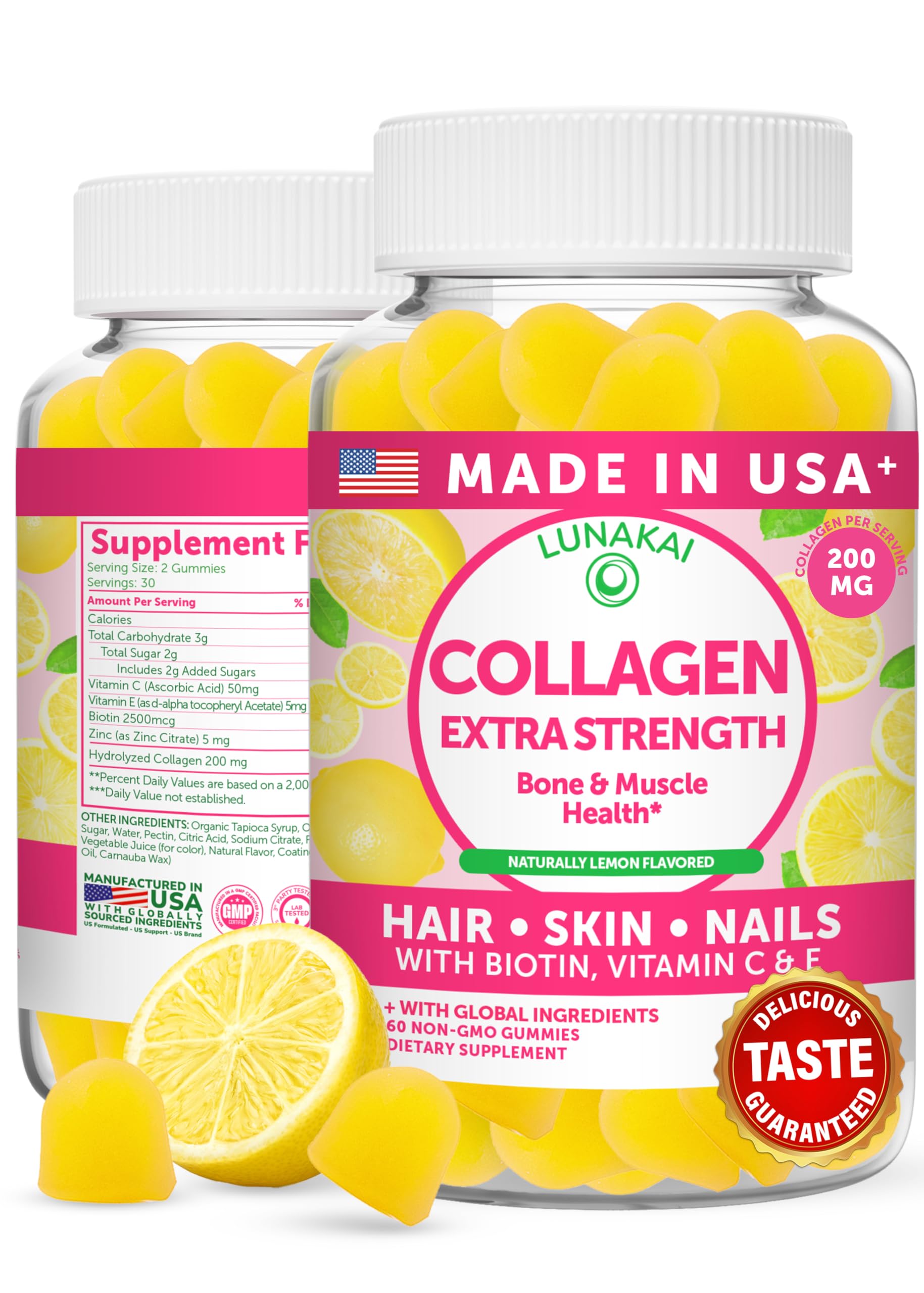 Lunakai Collagen Gummies - 200mg Hydrolyzed Collagen

