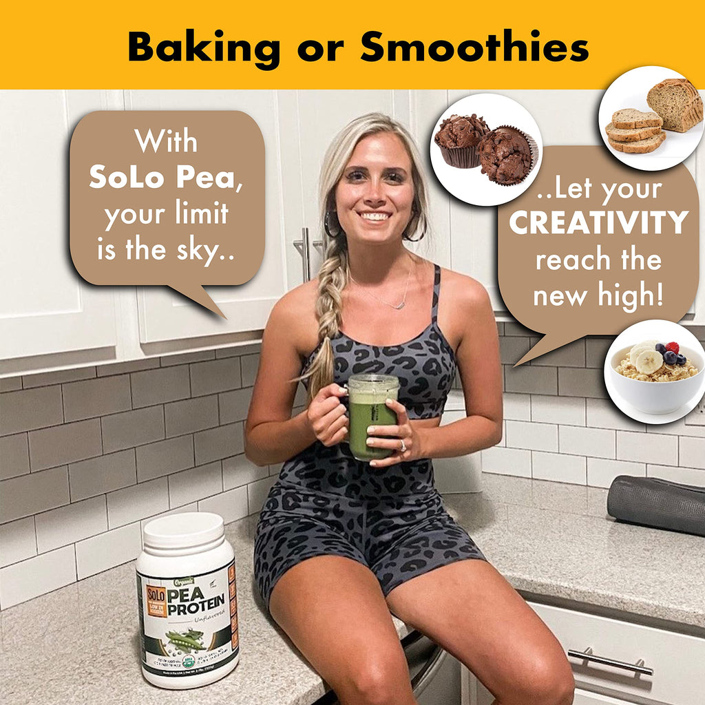 SOLO Organic Pea Protein Isolate Unflavored Plant Protein

