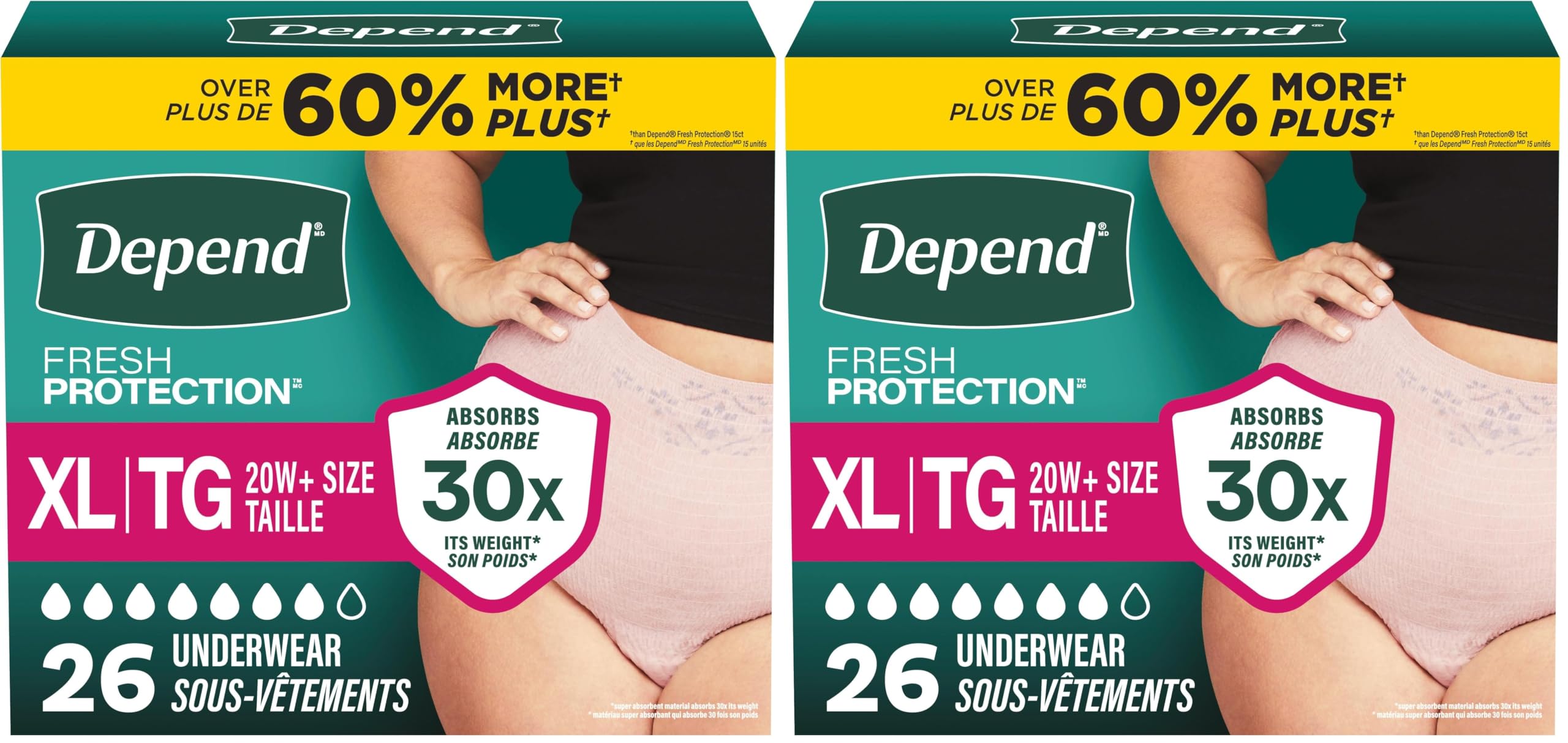 Depend Fresh Protection Women's Incontinence Underwear Maximum Absorbency
