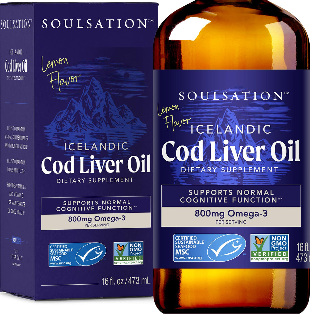 SOULSATION Icelandic Cod Liver Oil Lemon | Omega-3 EPA & DHA

