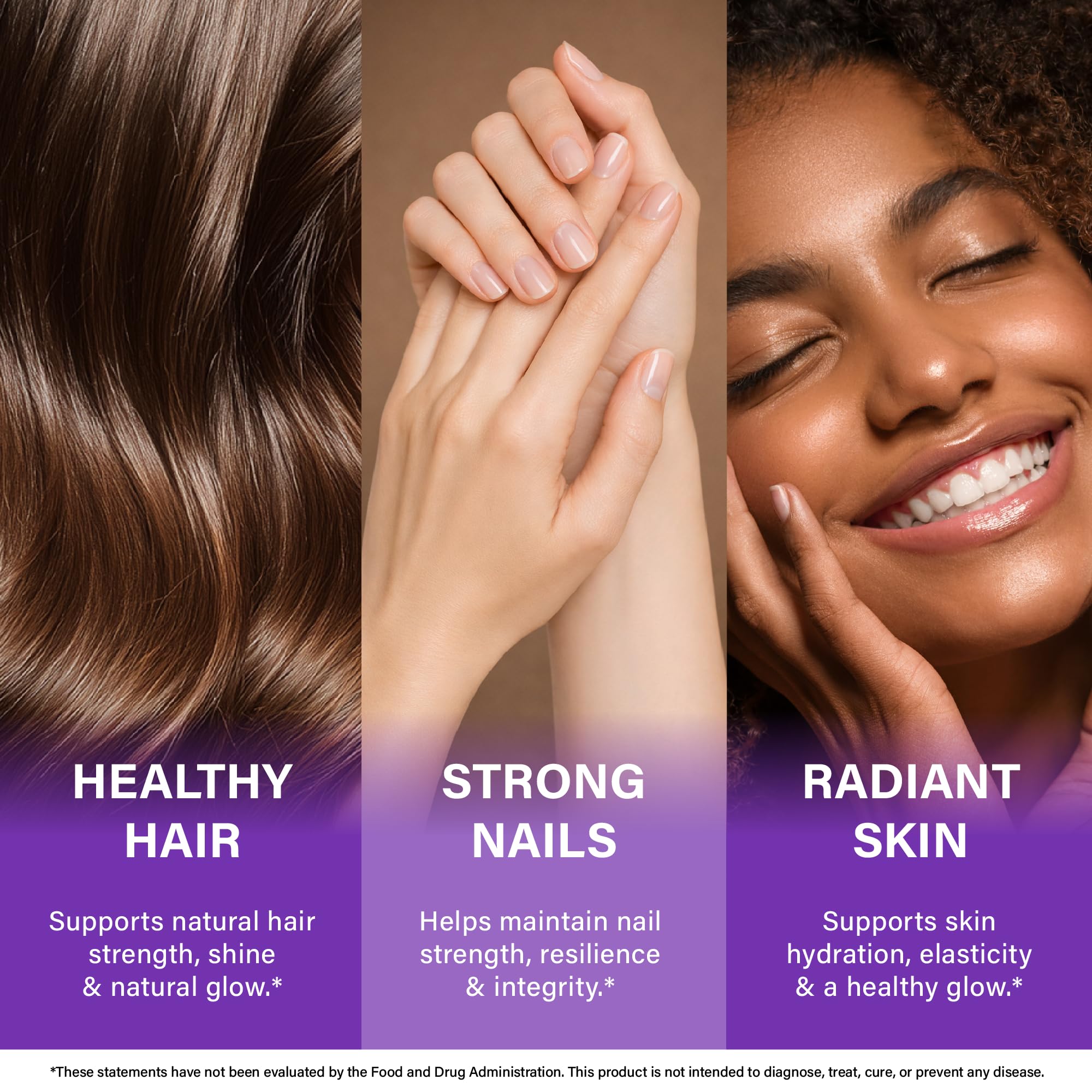 Hair Growth Vitamins by NutraHarmony Biotin Collagen Keratin


