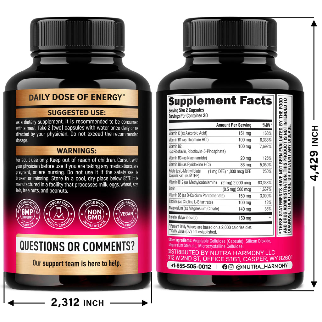 Vitamin B Complex for Men & Women | USA Made

