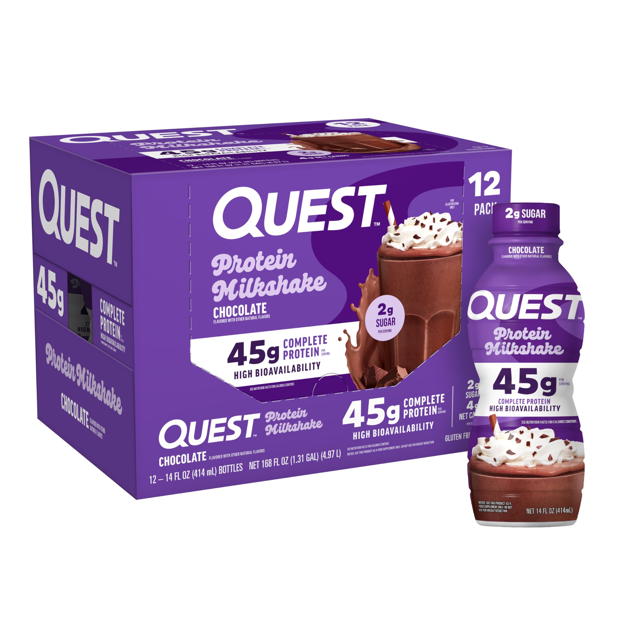 Quest Ready-to-Drink Protein Shake, 45g Protein, Gluten Free