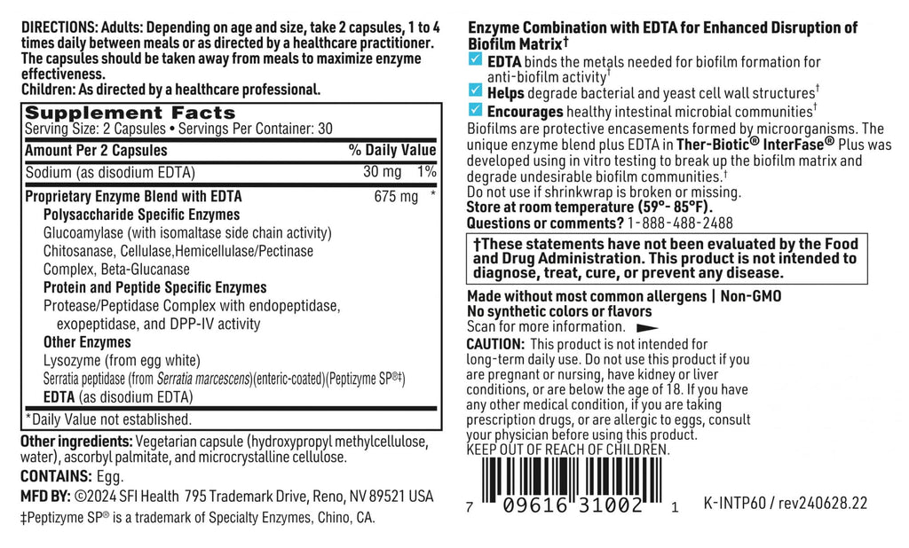 Klaire Labs Interfase Plus Digestive Enzymes for GI Support

