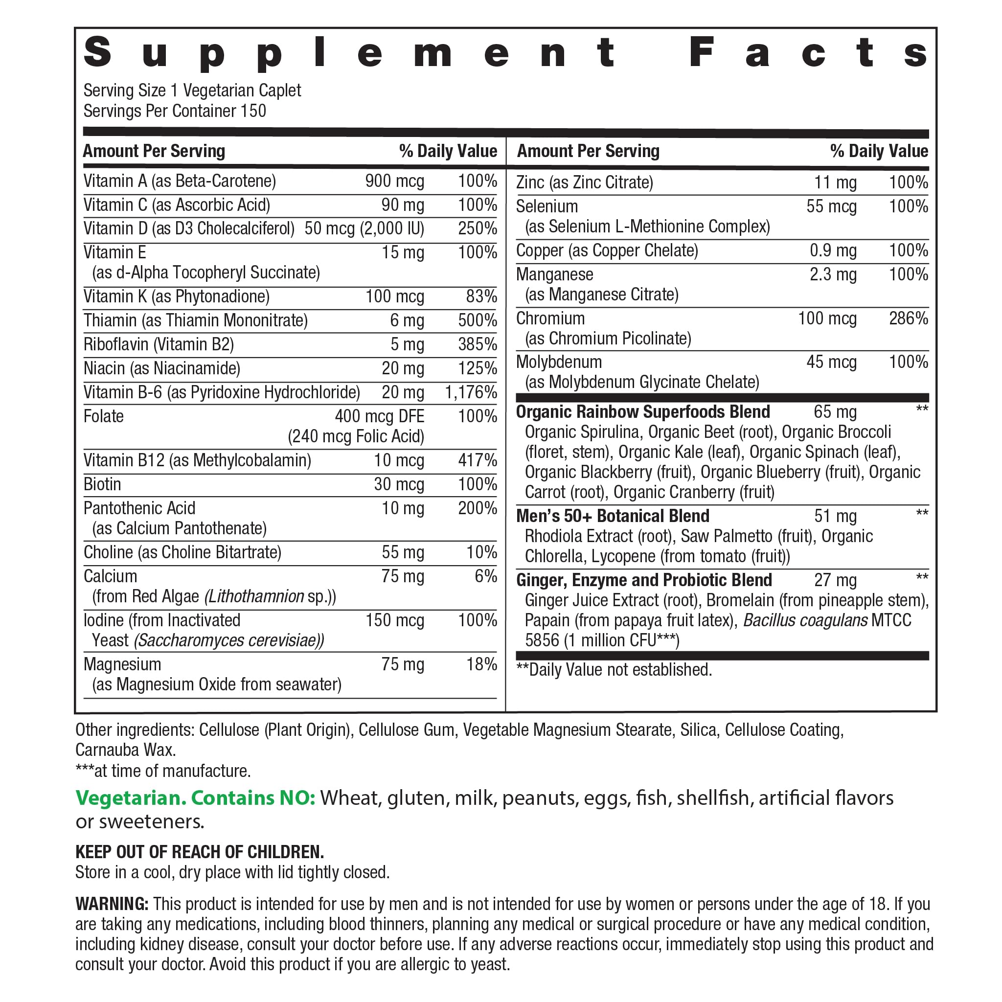 Rainbow Light Men's One 50+ Multivitamin | Immune & Muscle

