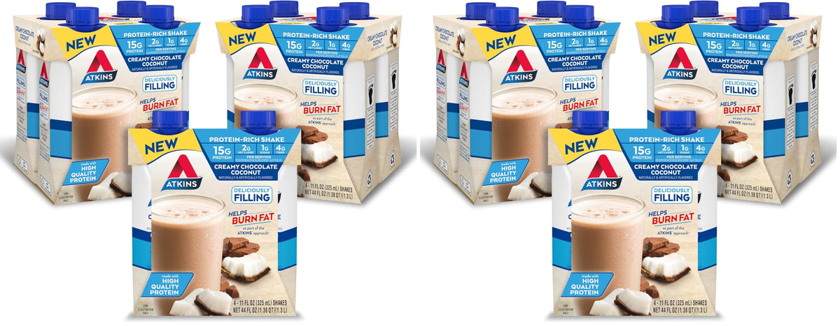 Atkins Creamy Chocolate Coconut Protein Shake Keto Friendly