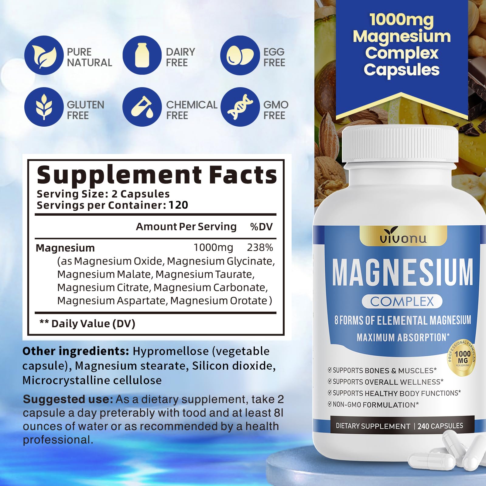 Magnesium Complex Supplement for Bone & Muscle Health

