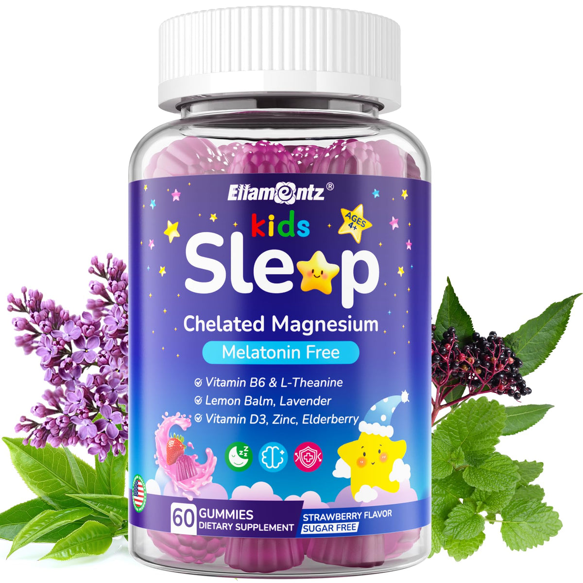 Kids Sleep Gummies Melatonin-Free with Magnesium & L-Theanine