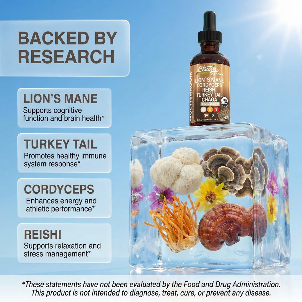 Clean Nutra Mushroom Liquid Drops | Immune Support

