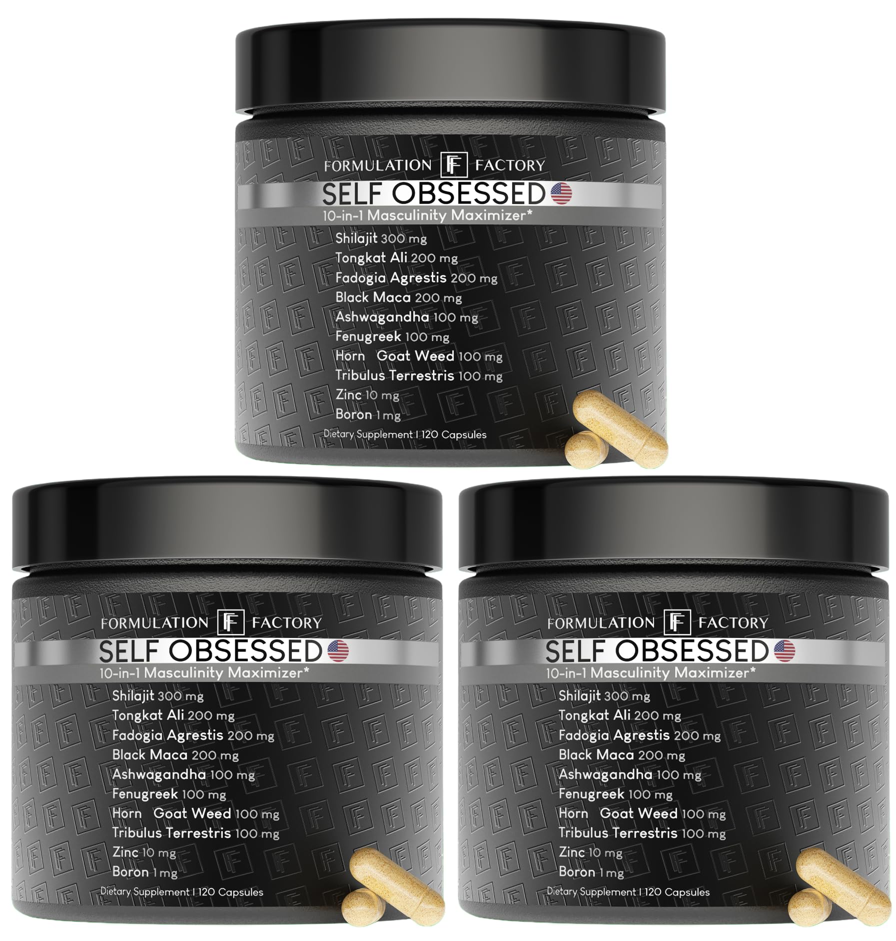 Formulation Factory Self Obsessed 10-in-1 Natural Testosterone Booster for Men