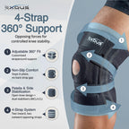 Knee Brace with Wraparound Support and Stabilizers

