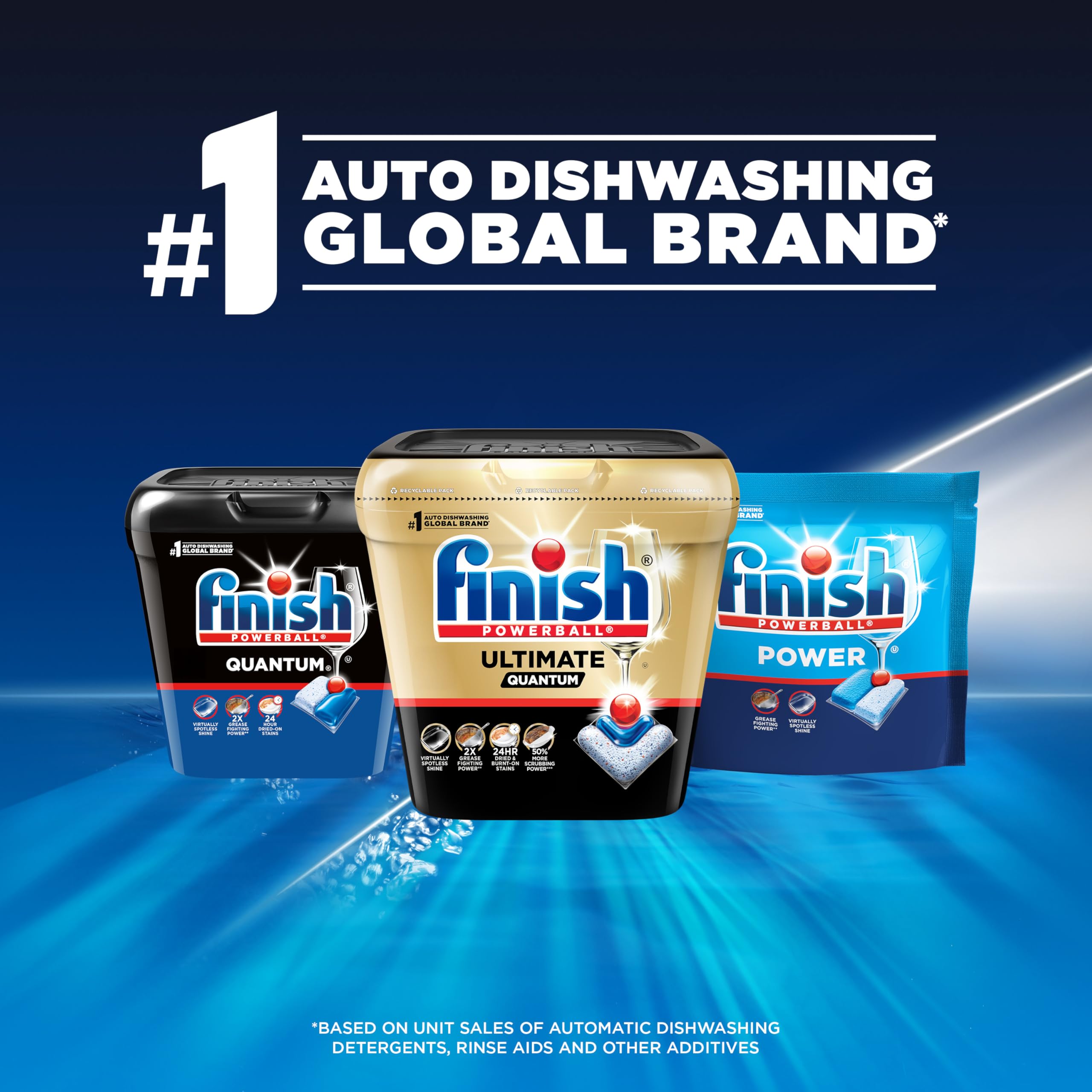 Finish Quantum Dishwasher Pods No Pre-Rinse Detergent

