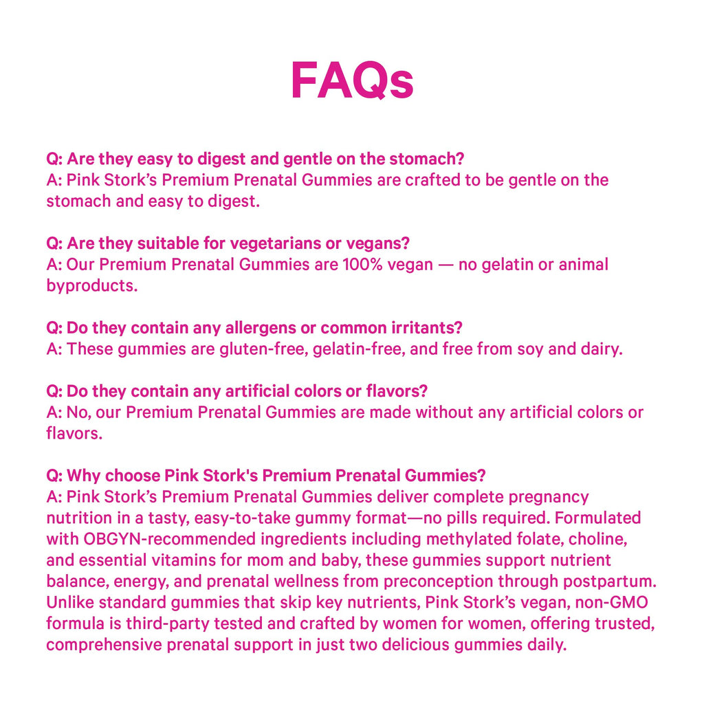 Pink Stork Prenatal Gummies with Vegan DHA | MTHFR-Friendly

