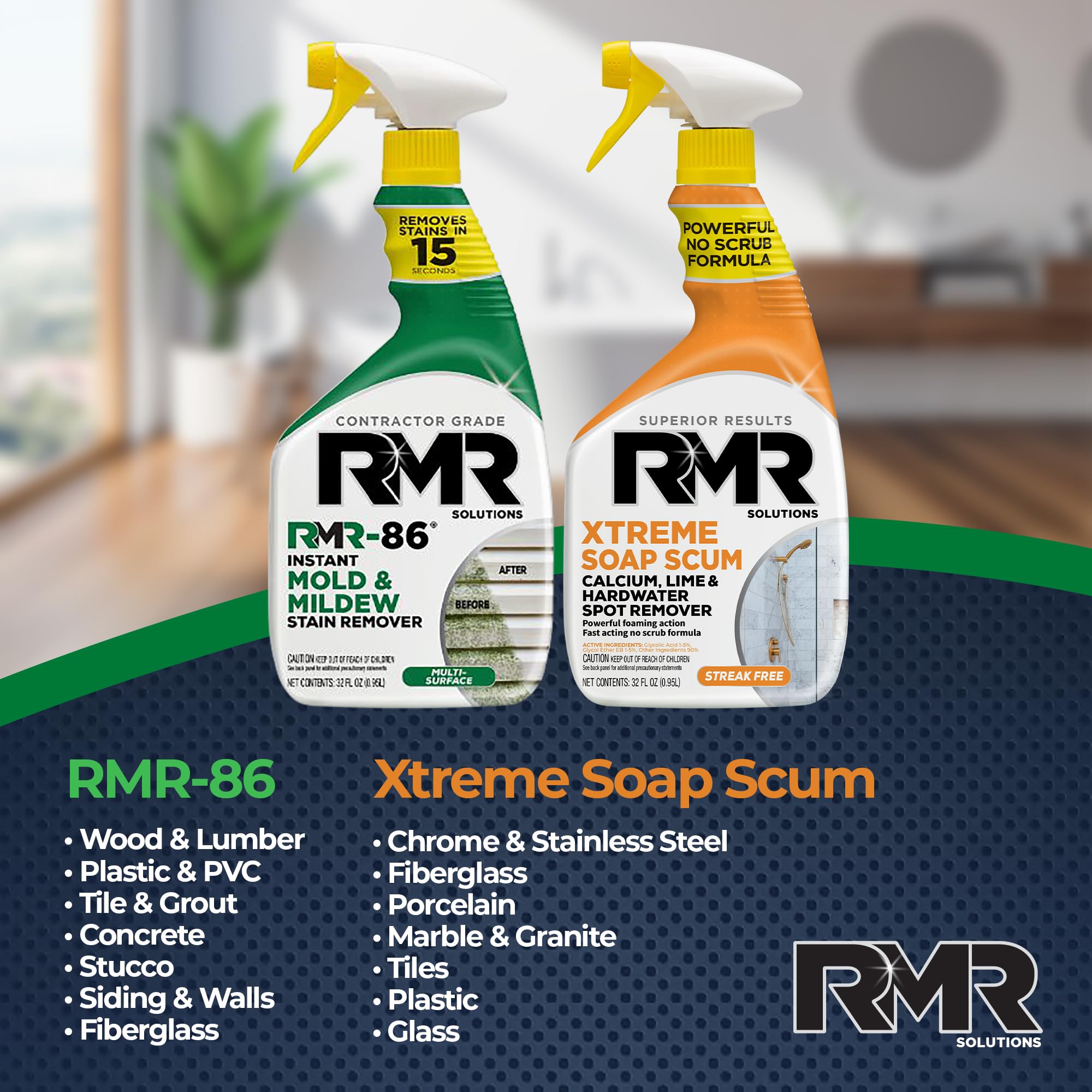 RMR Mold & Mildew Stain Remover + Xtreme Soap Scum Remover

