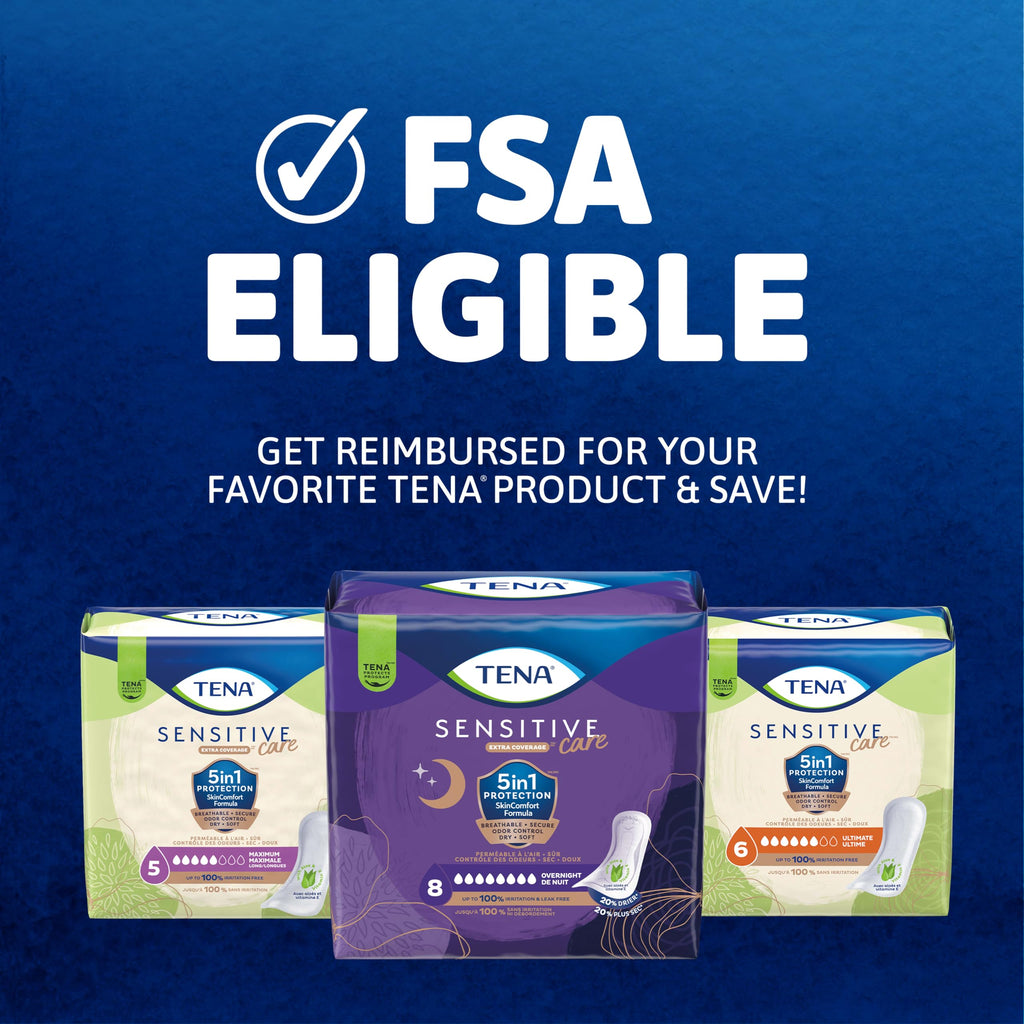 TENA Sensitive Care Overnight Pads for Women|Extra Coverage

