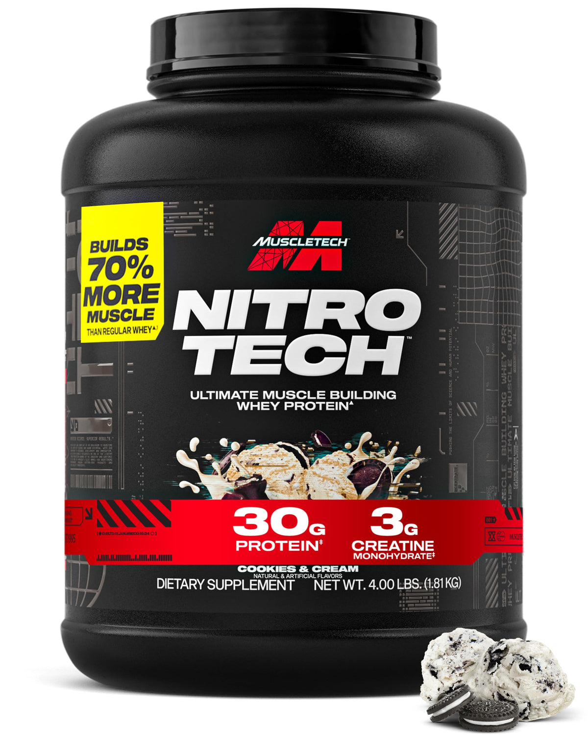 MuscleTech Nitro-Tech Whey Protein Isolate Powder