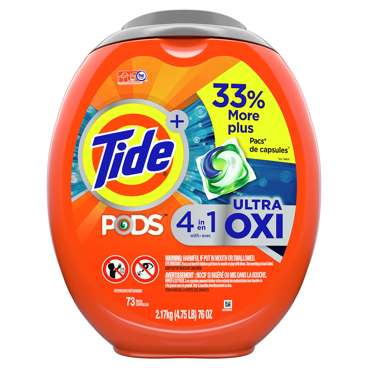 Tide PODS 4-in-1 Ultra Oxi Laundry Detergent Pods HE Compatible
