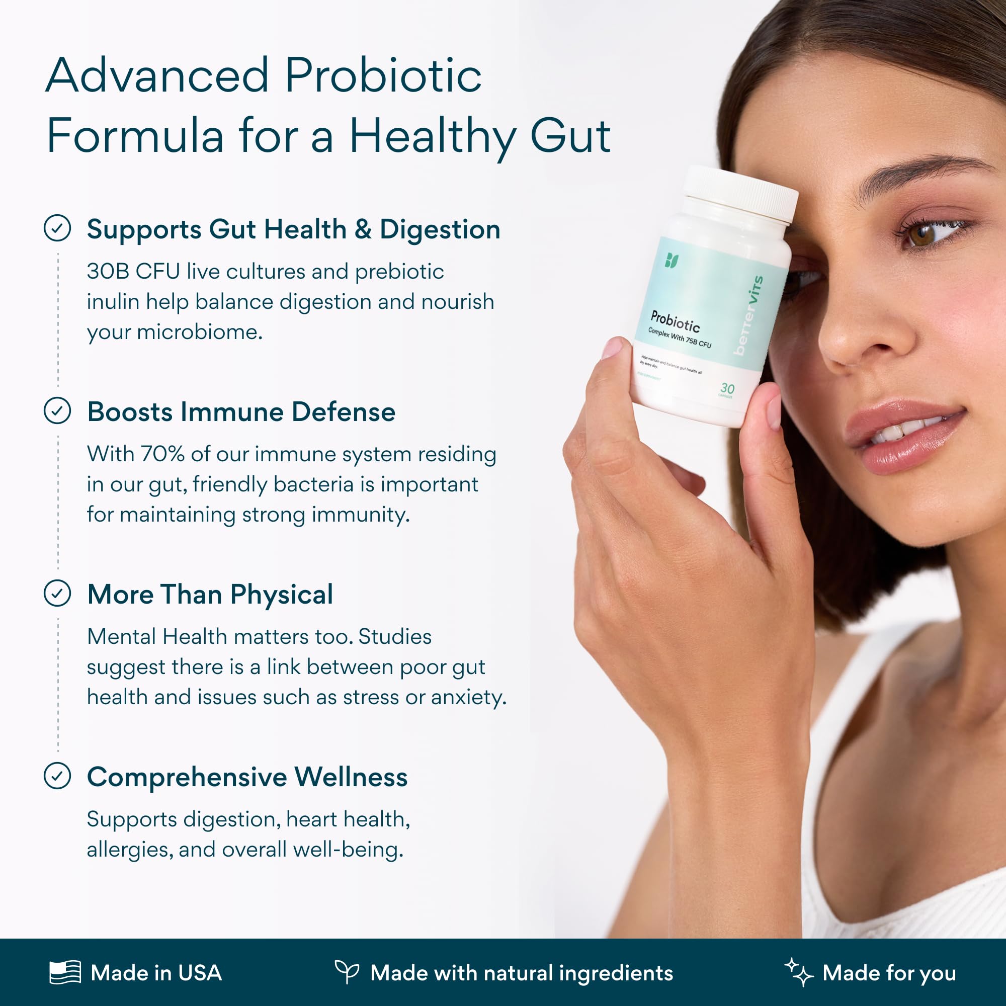Bettervits Probiotics for Digestive Health | Immune Support

