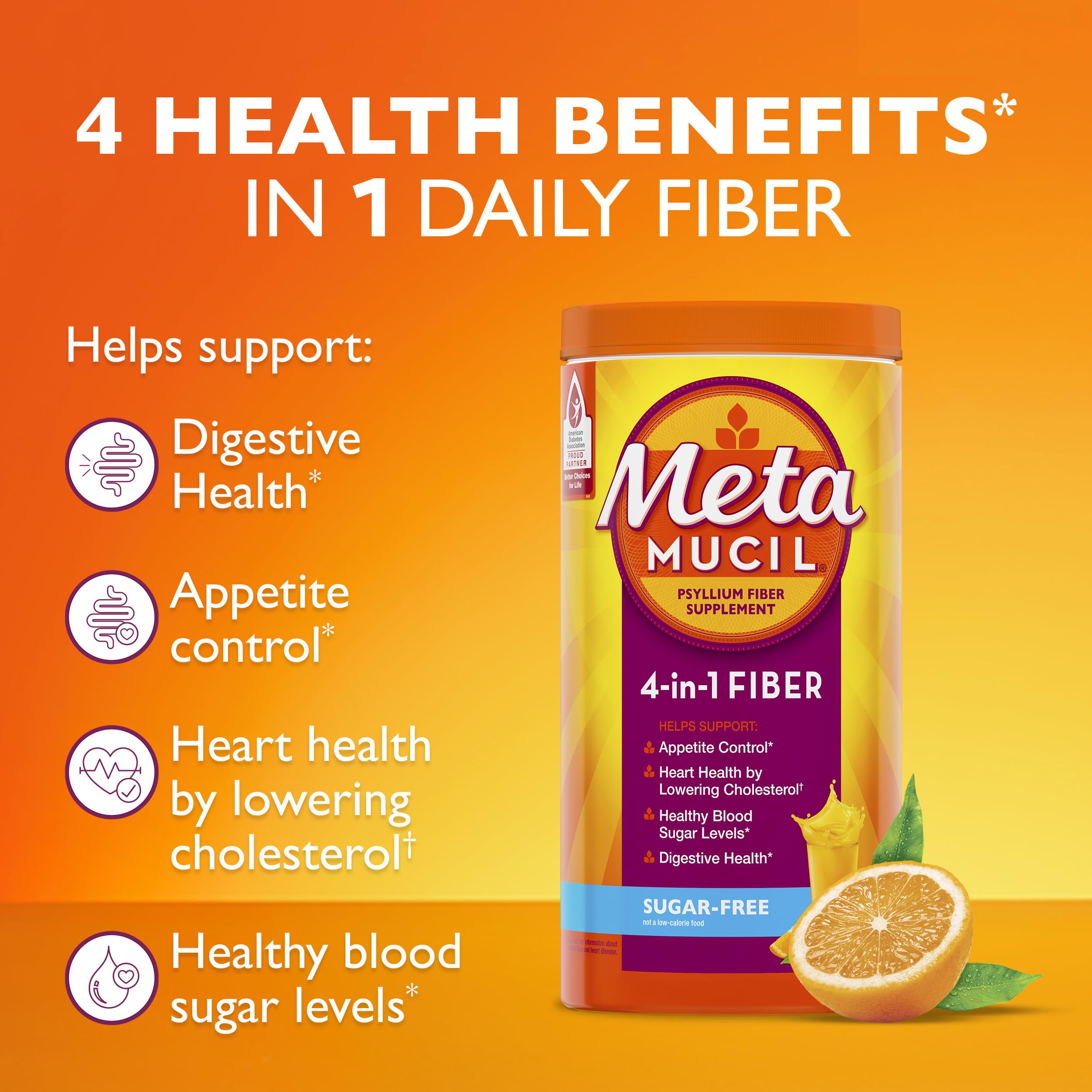 Metamucil Psyllium Husk Fiber Supplement - Digestive Health

