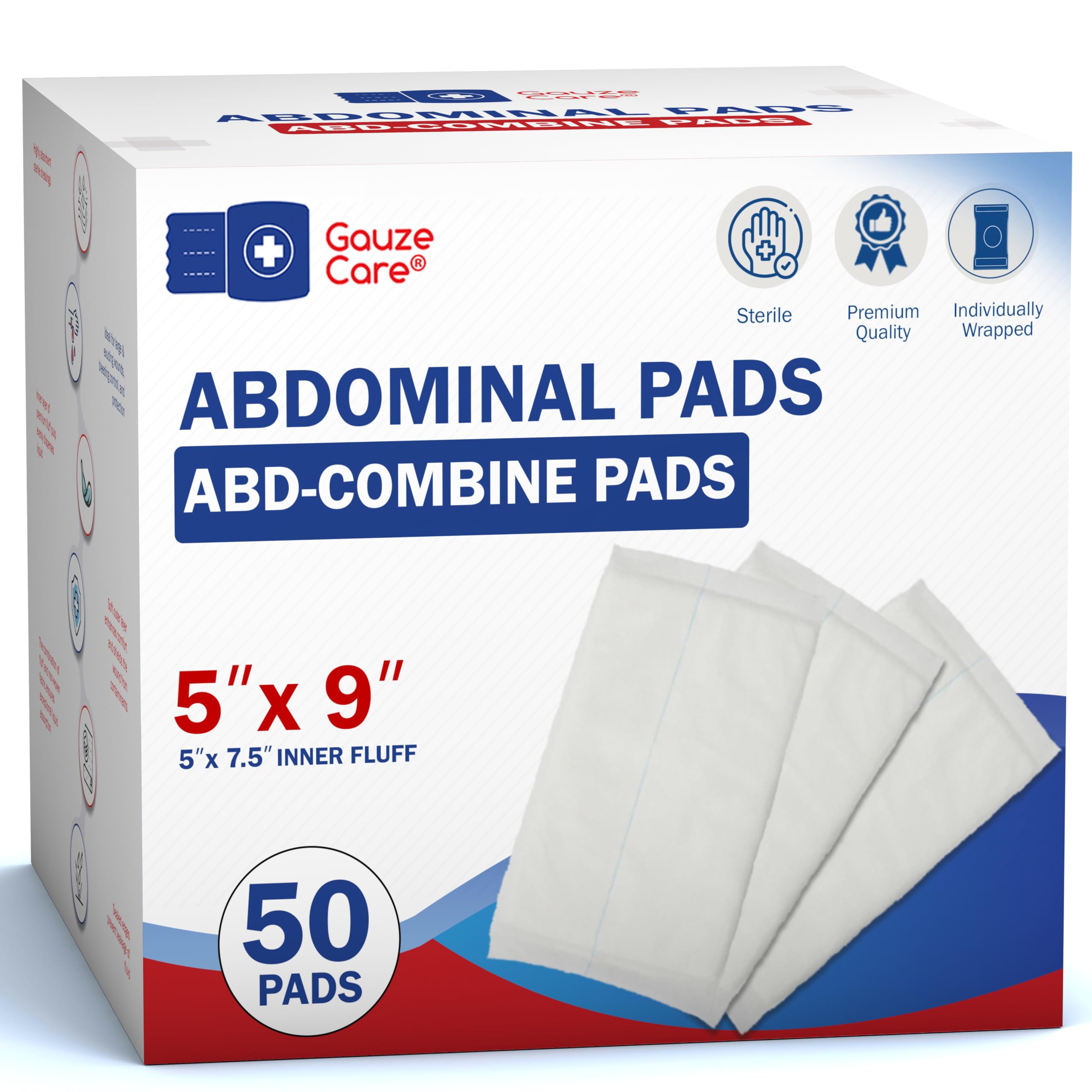 GauzeCare Sterile Abdominal Combine Dressings – Nonstick Surgical-Grade Wound Care