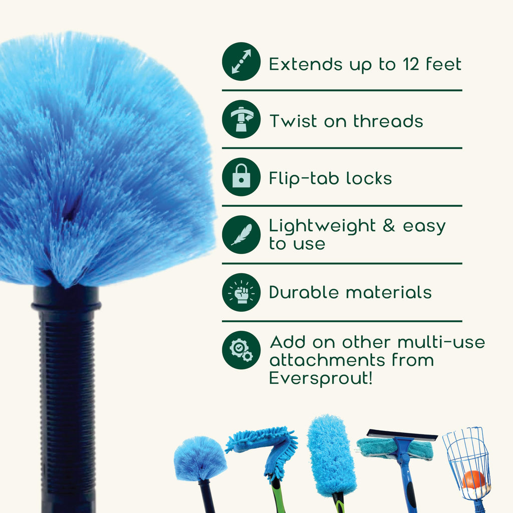 EverSprout Telescoping Cobweb Duster with Extension Pole

