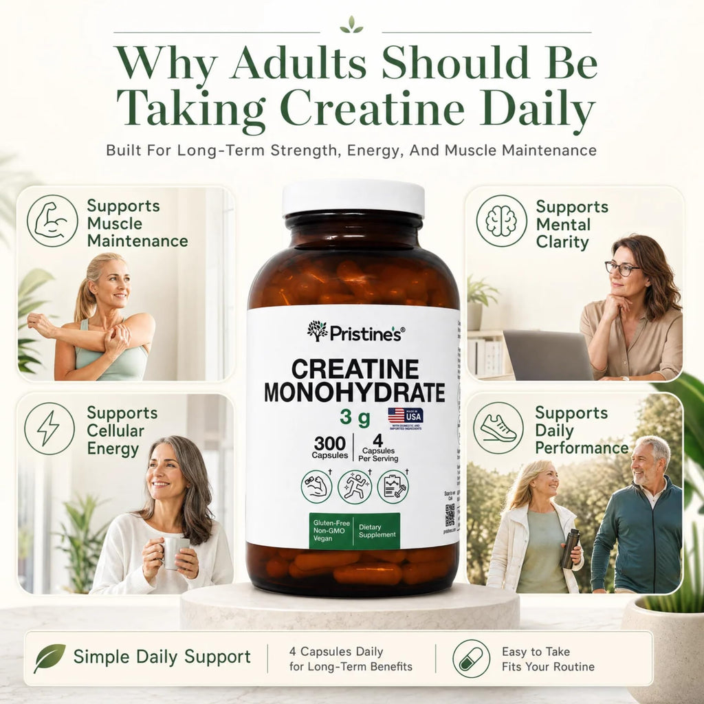 PRISTINE'S Creatine Monohydrate Capsules for Men and Women

