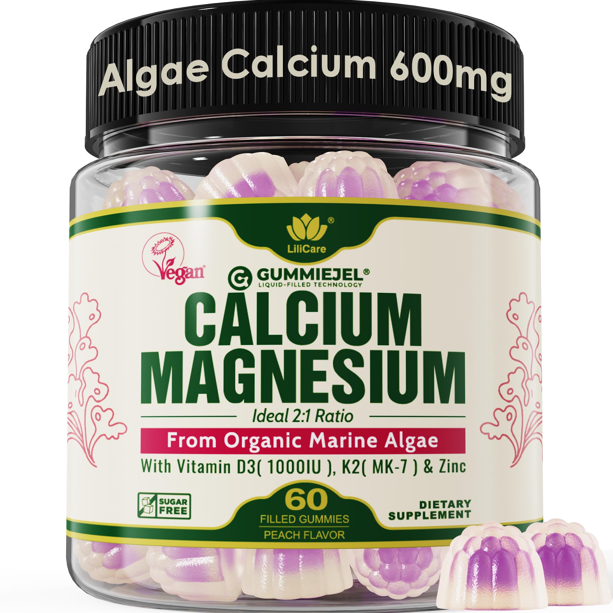 Sustainably Organic Plant Based Calcium Gummies with D3 K2 Zinc

