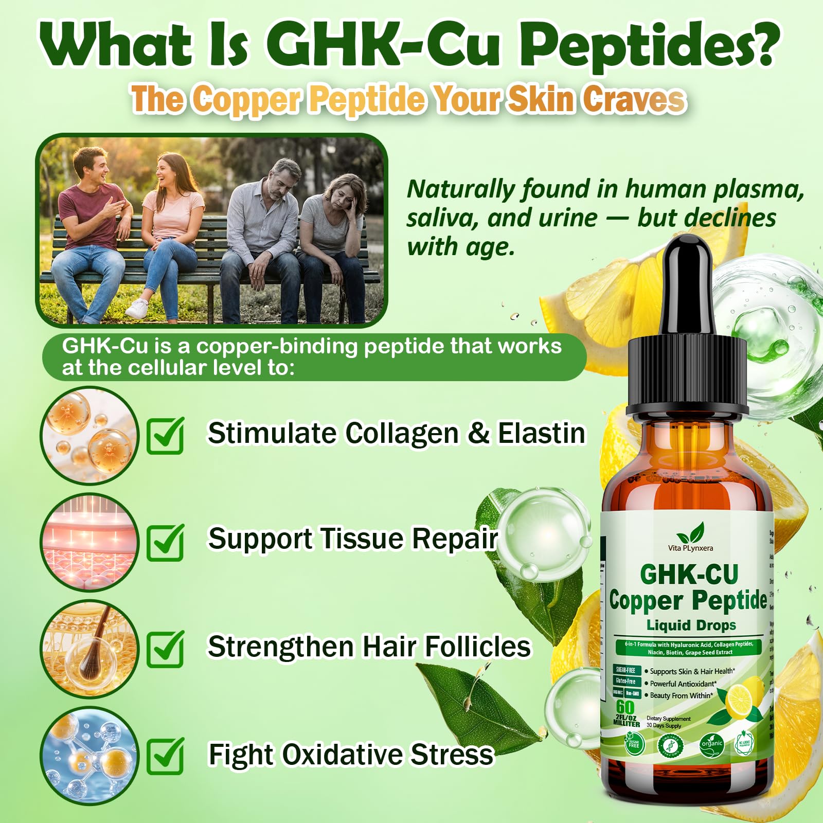 GHK-Cu Peptide Drops by Vita PLynxera – 6-in-1 Beauty

