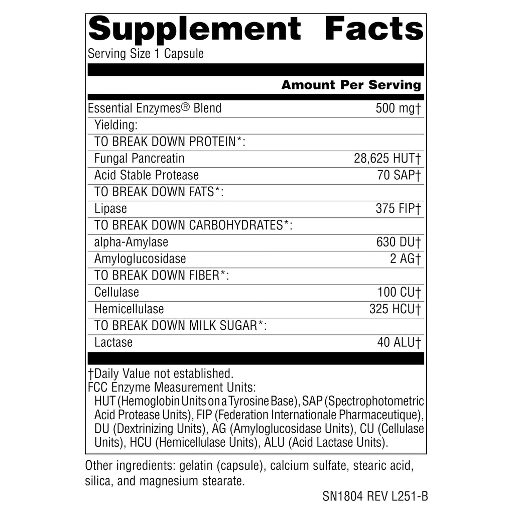 Source Naturals Essential Enzymes 500mg Digestive Enzymes

