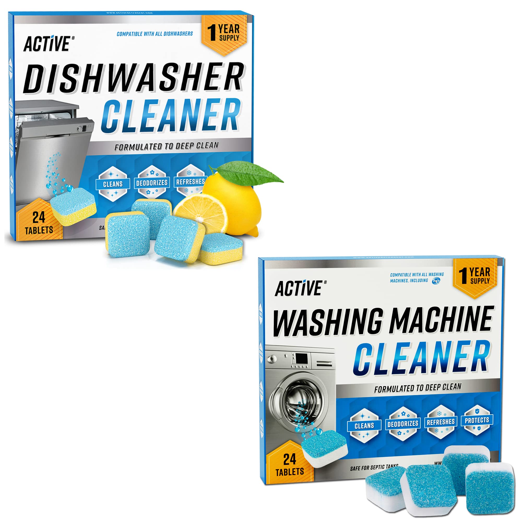 ACTIVE Cleaning Tablets Bundle for Washer & Dishwasher

