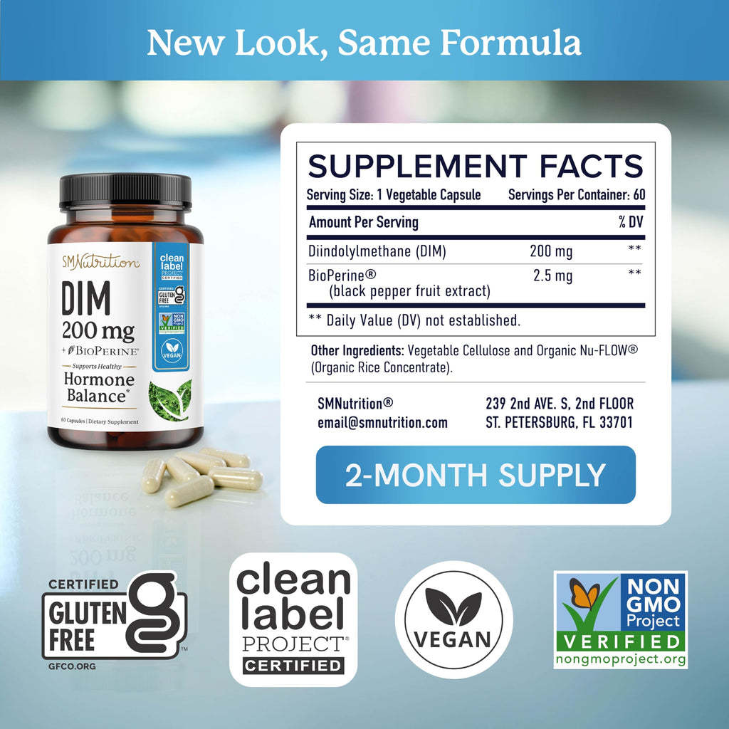 SM Nutrition DIM 200 mg Hormone Balance Supplement

