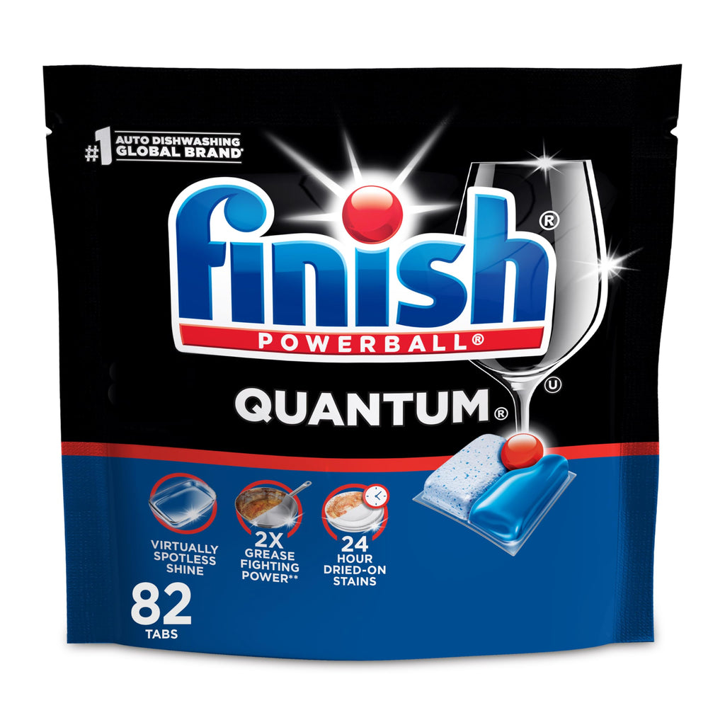 Finish Quantum Dishwasher Pods No Pre-Rinse Detergent

