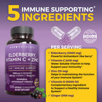 Viva Naturals Elderberry Immune Support Vitamin C D3 Zinc

