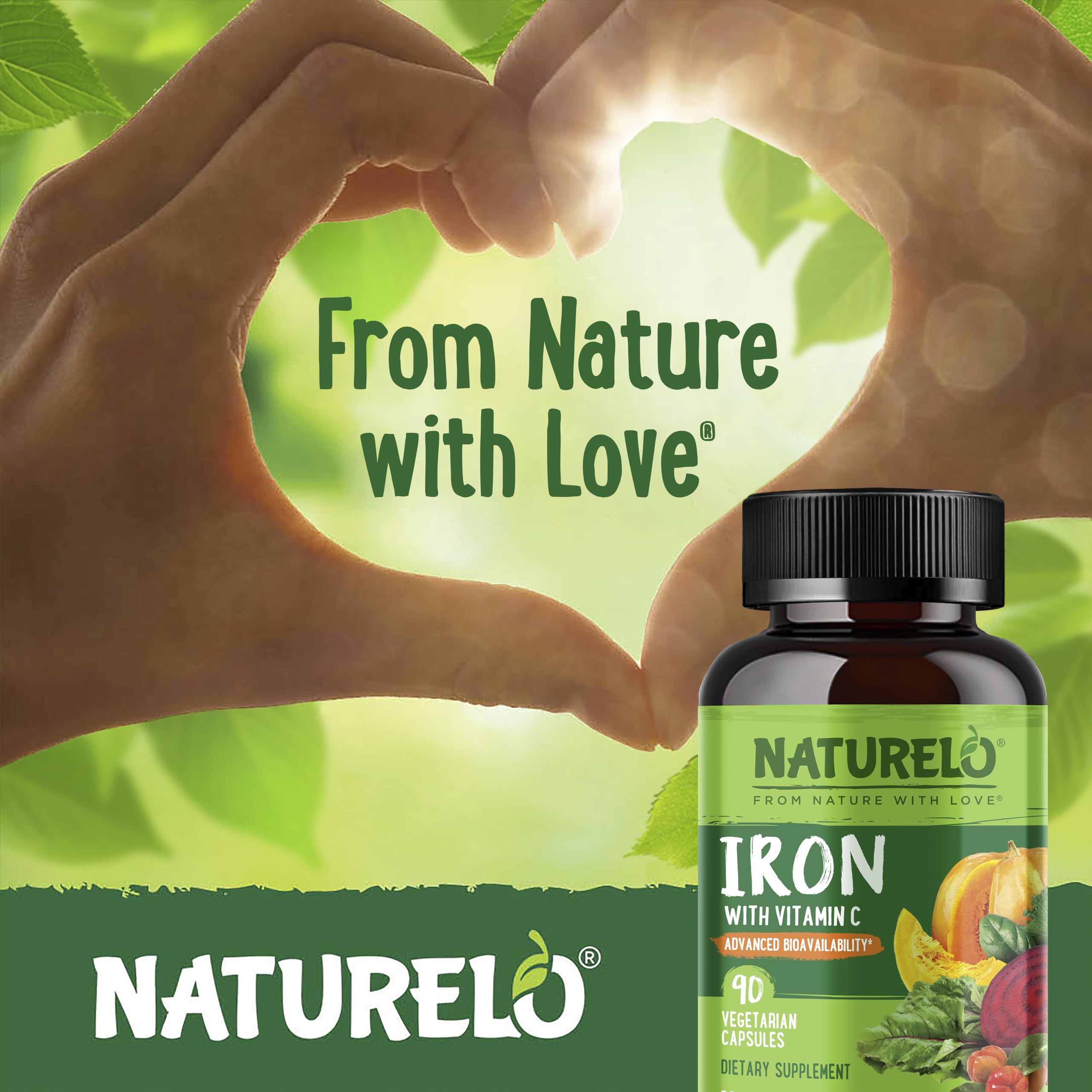 Naturelo Vegan Iron Supplement with Vitamin C

