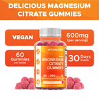Vitamatic Magnesium Gummies 600 mg – Vegan Raspberry


