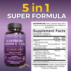 Viva Naturals Elderberry Immune Support Vitamin C D3 Zinc

