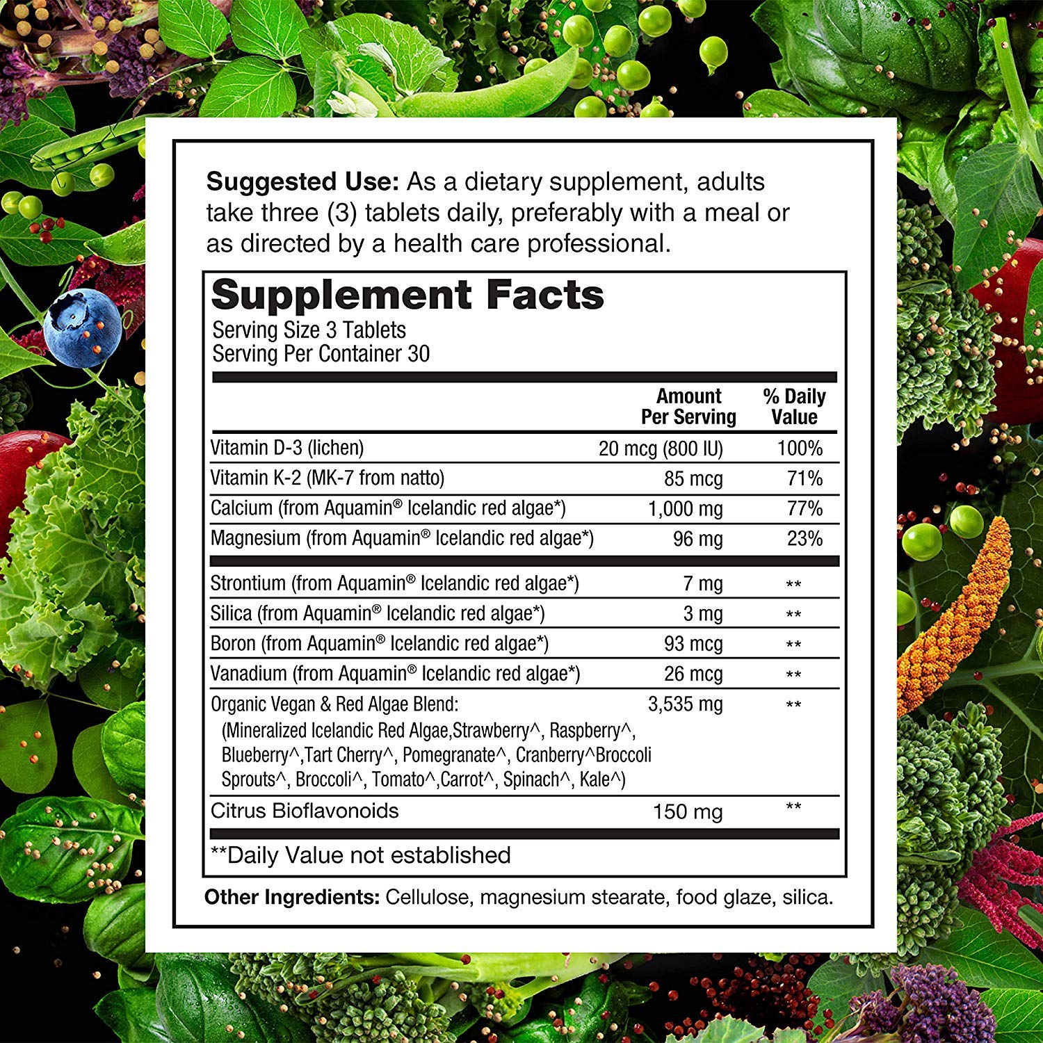PlantFusion Vegan Calcium Magnesium with D3 K2 Aquamin

