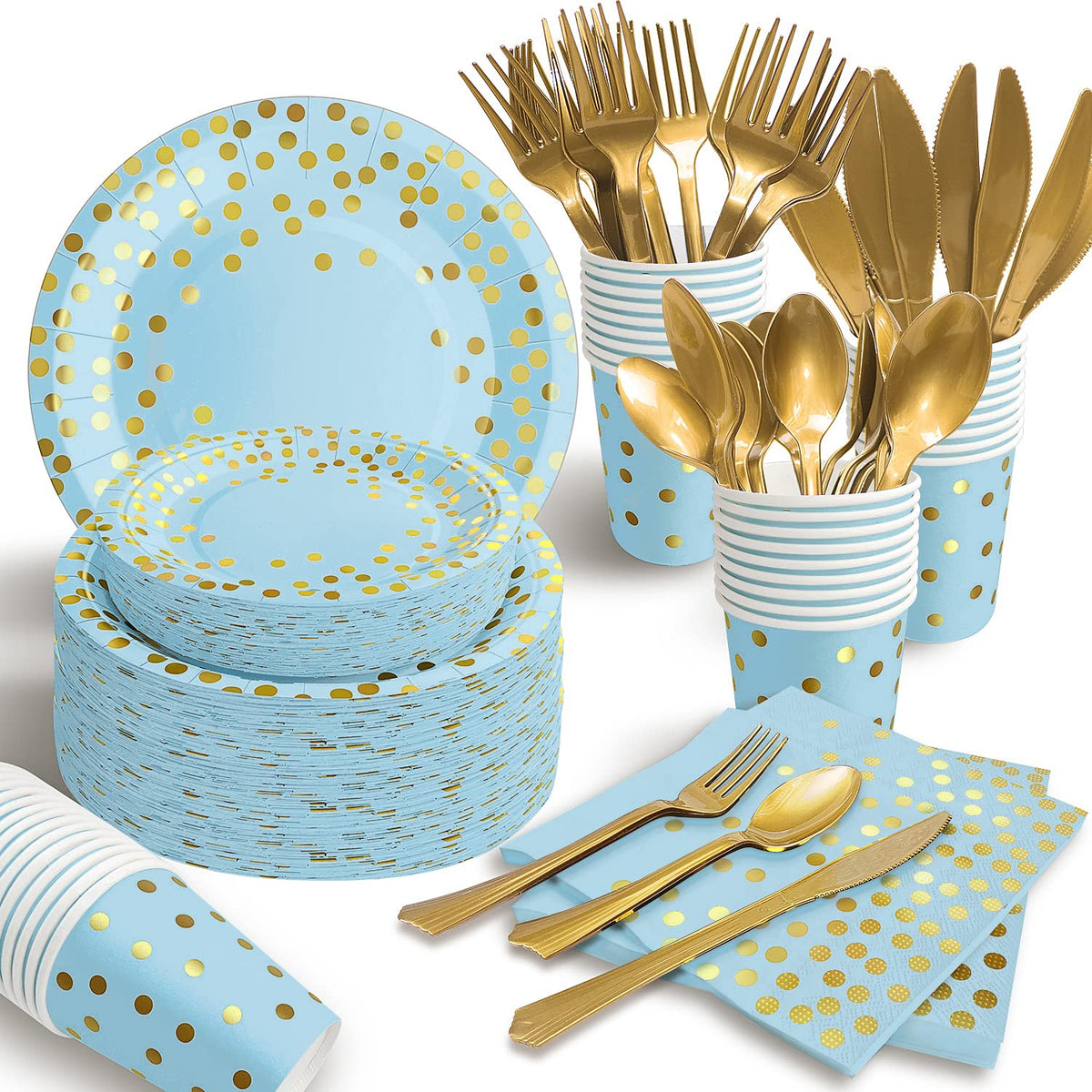 AIRE Disposable Dinnerware Set, Heavy-Duty Party Supplies