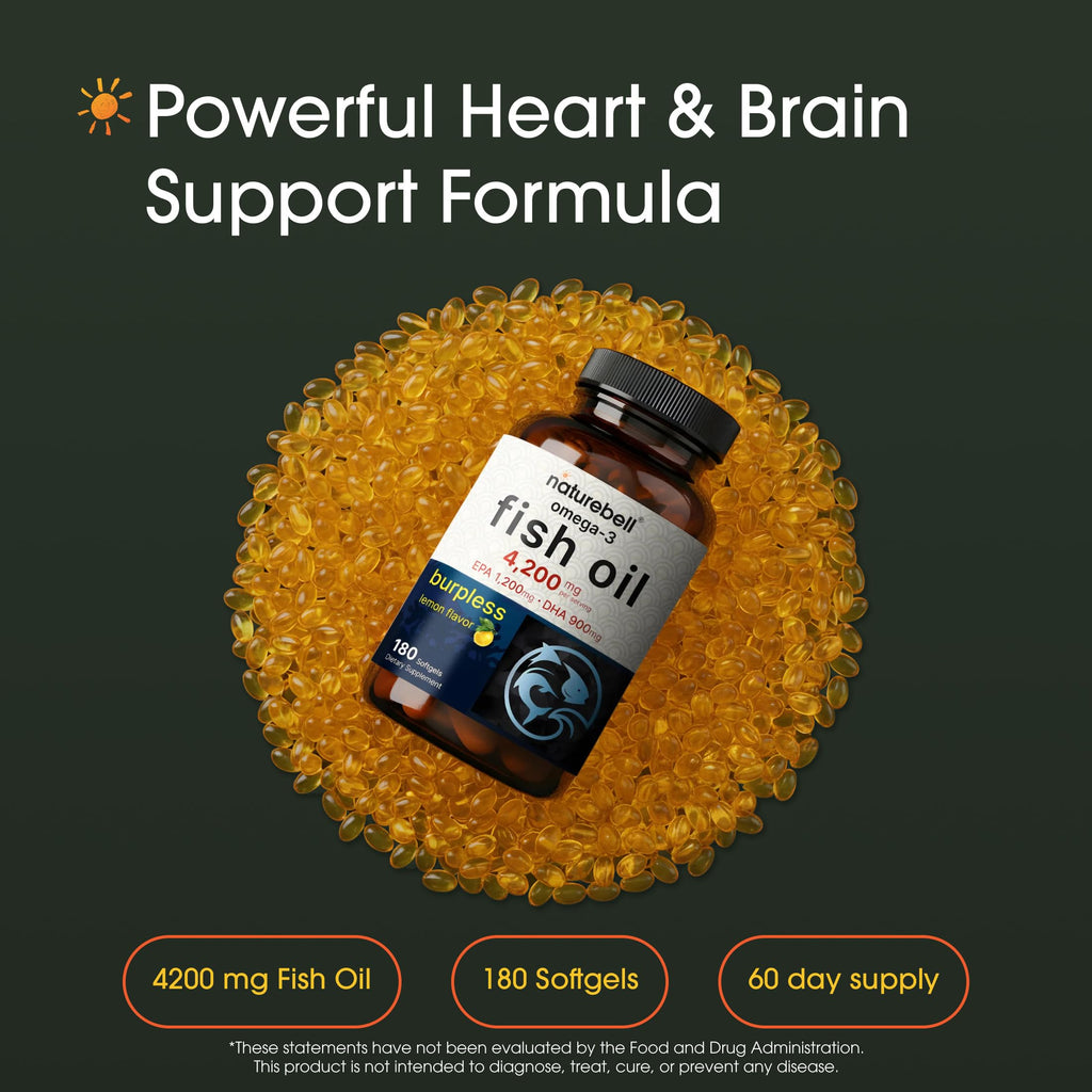 NatureBell Omega-3 Fish Oil for Heart & Brain Health

