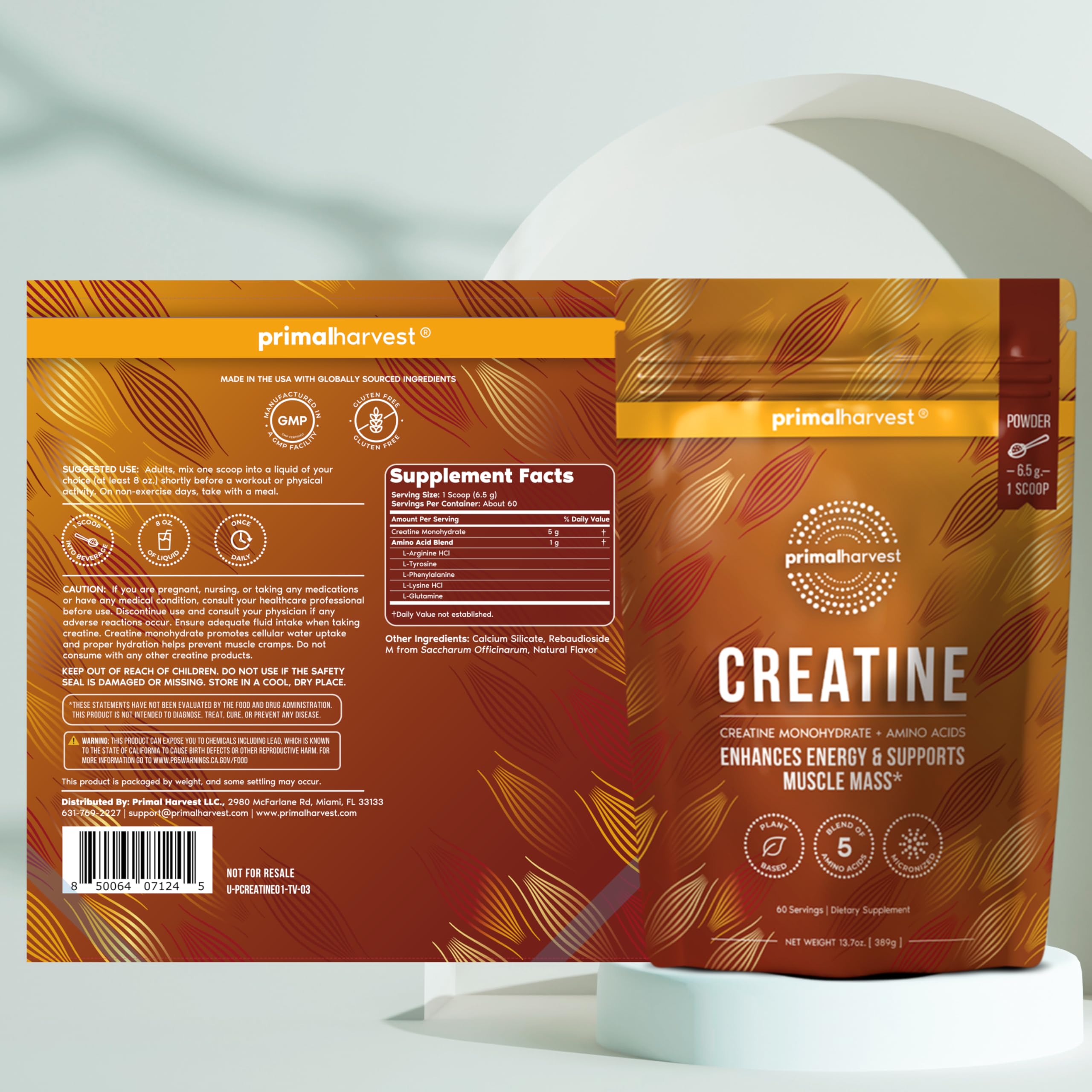 Creatine Monohydrate Powder by Primal Harvest

