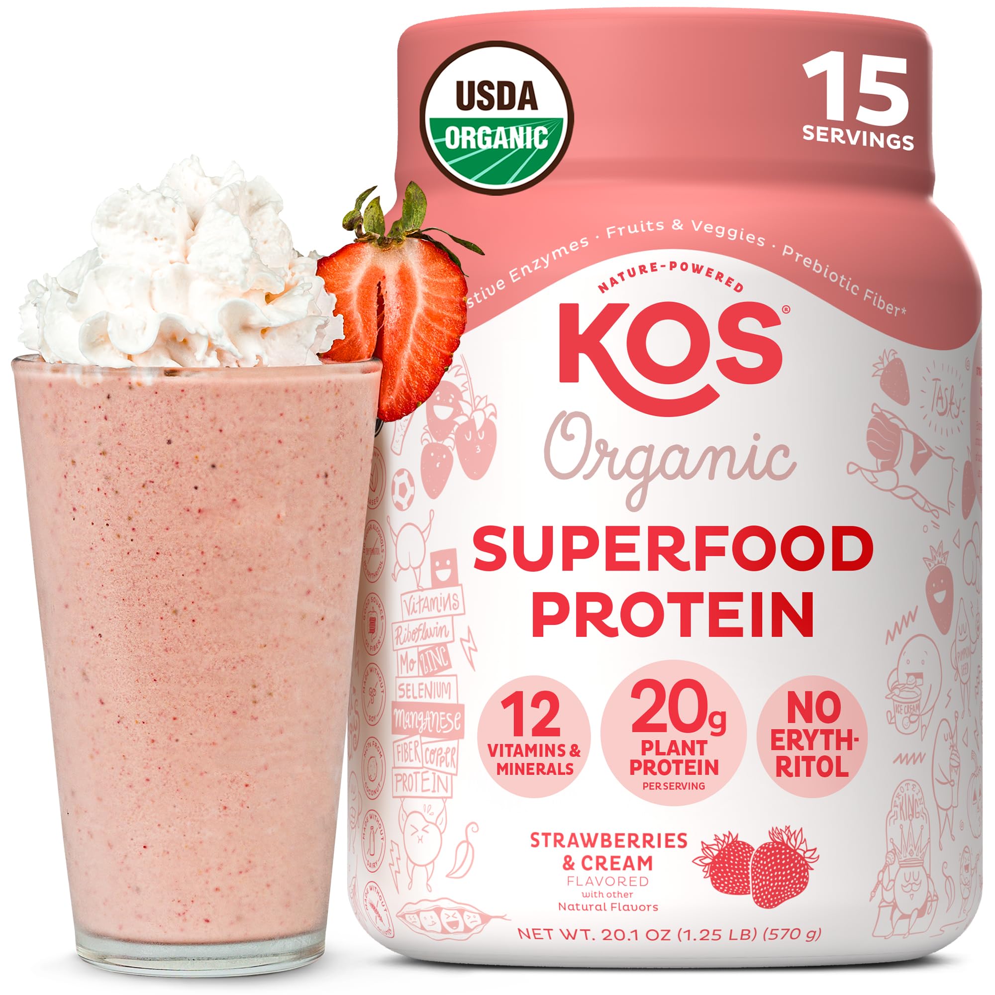 KOS Plant-Based Vegan Protein Powder - Pea Protein Blend