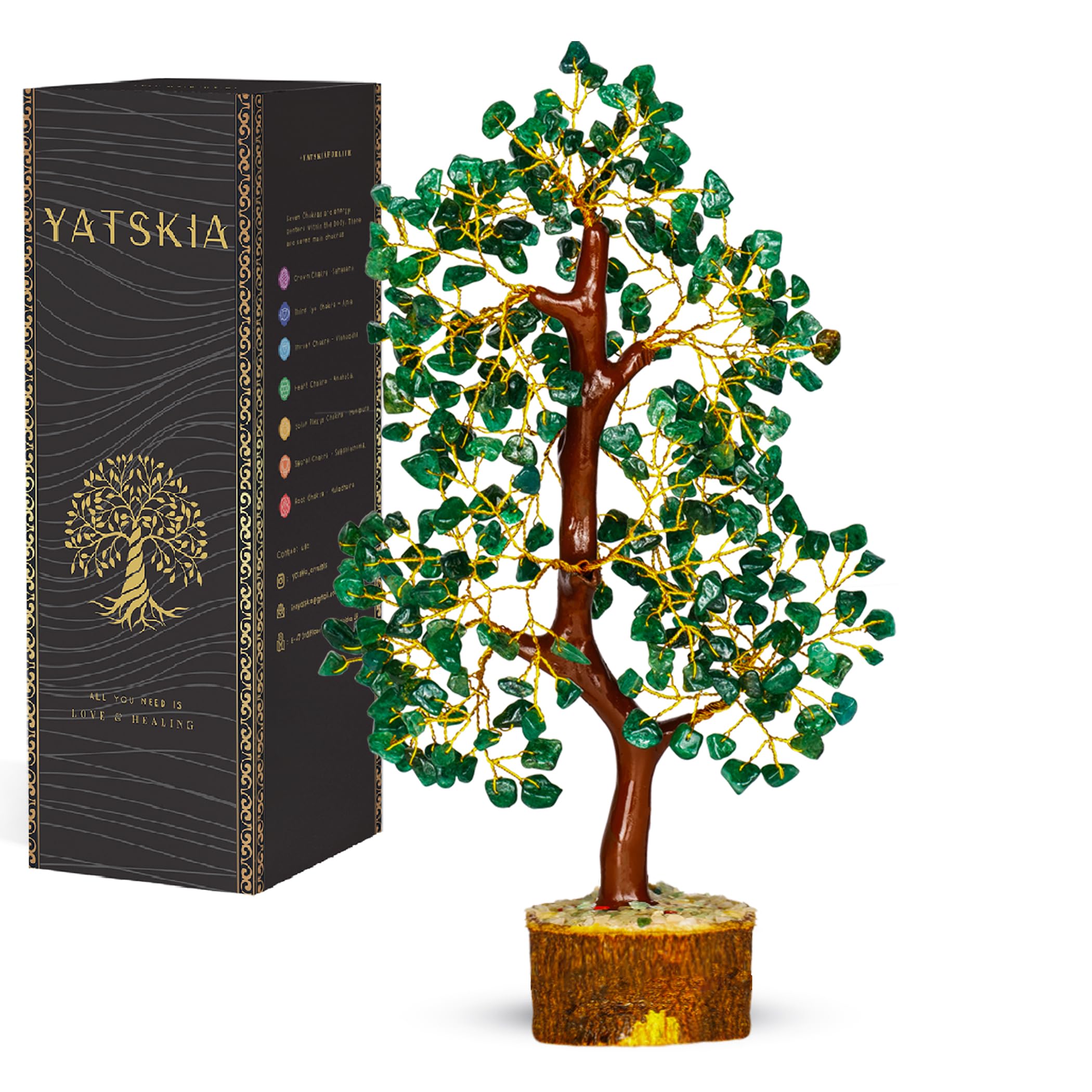 YATSKIA Crystal Tree Sculpture with Natural Crystals