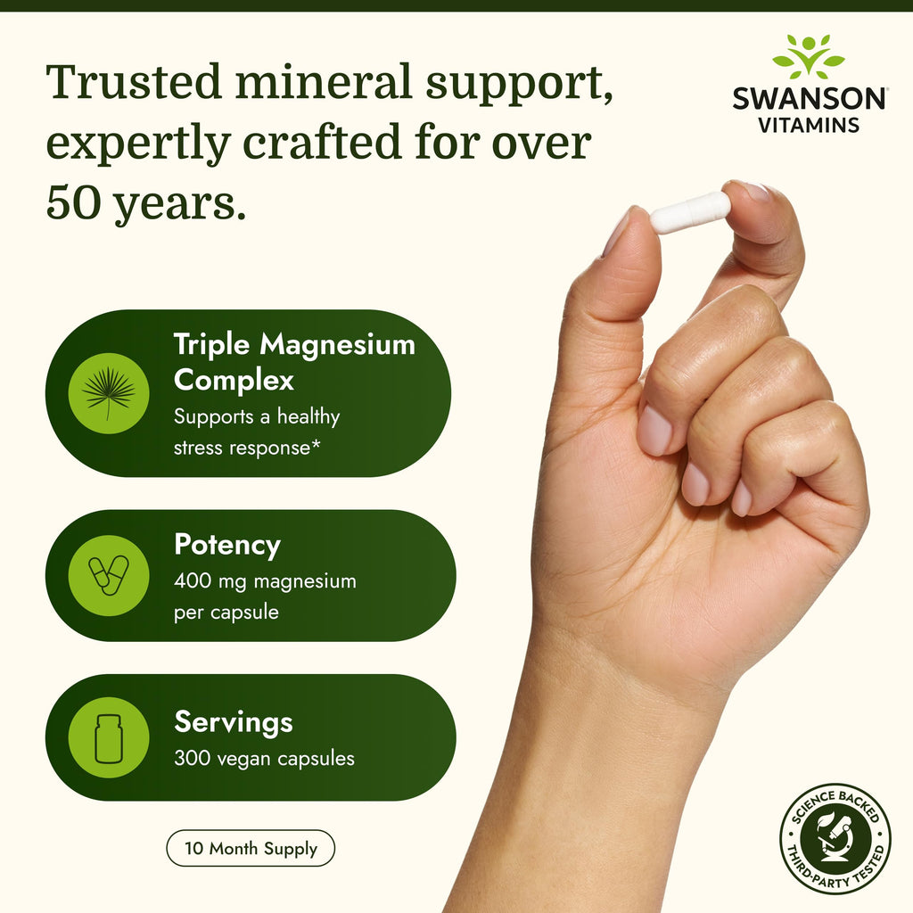 Swanson Triple Magnesium Complex | Bone & Nerve Support

