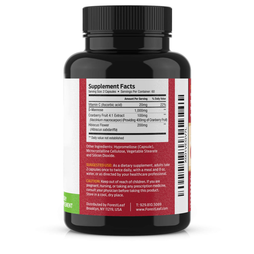 ForestLeaf D-Mannose 1000mg Capsules Urinary Tract Support

