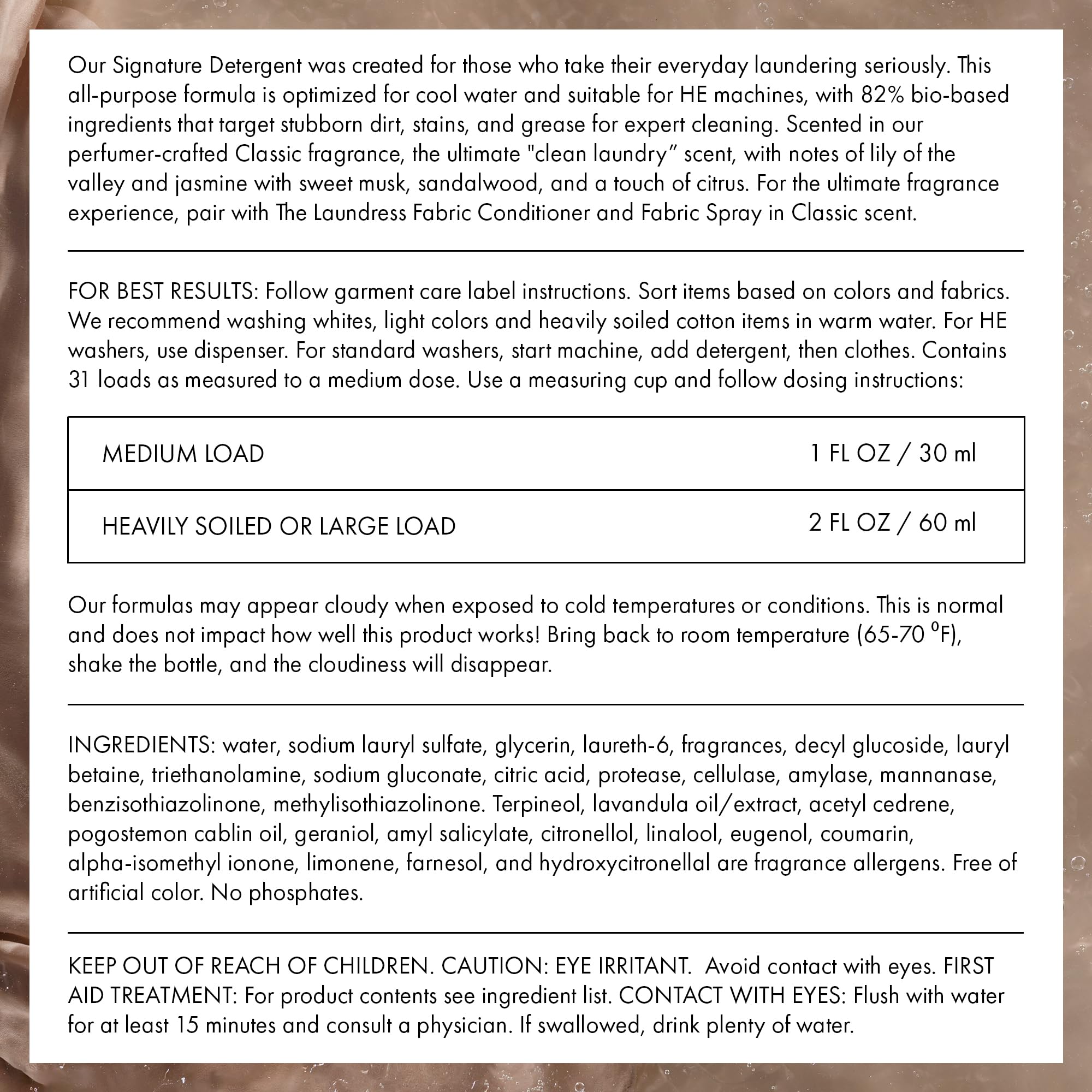 The Laundress Luxury Laundry Detergent Biobased Enzymes

