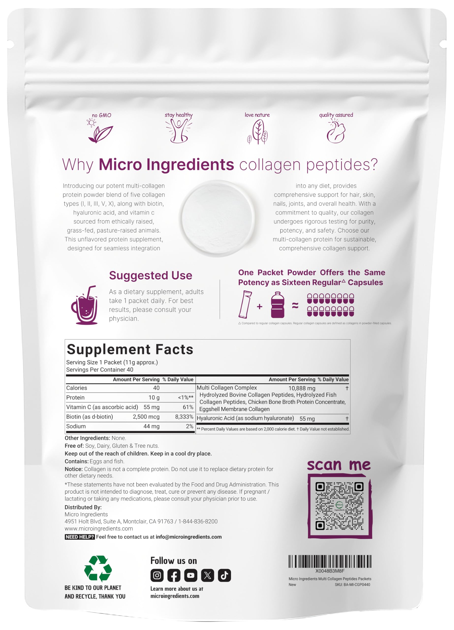 Micro Ingredients Multi Collagen Peptides

