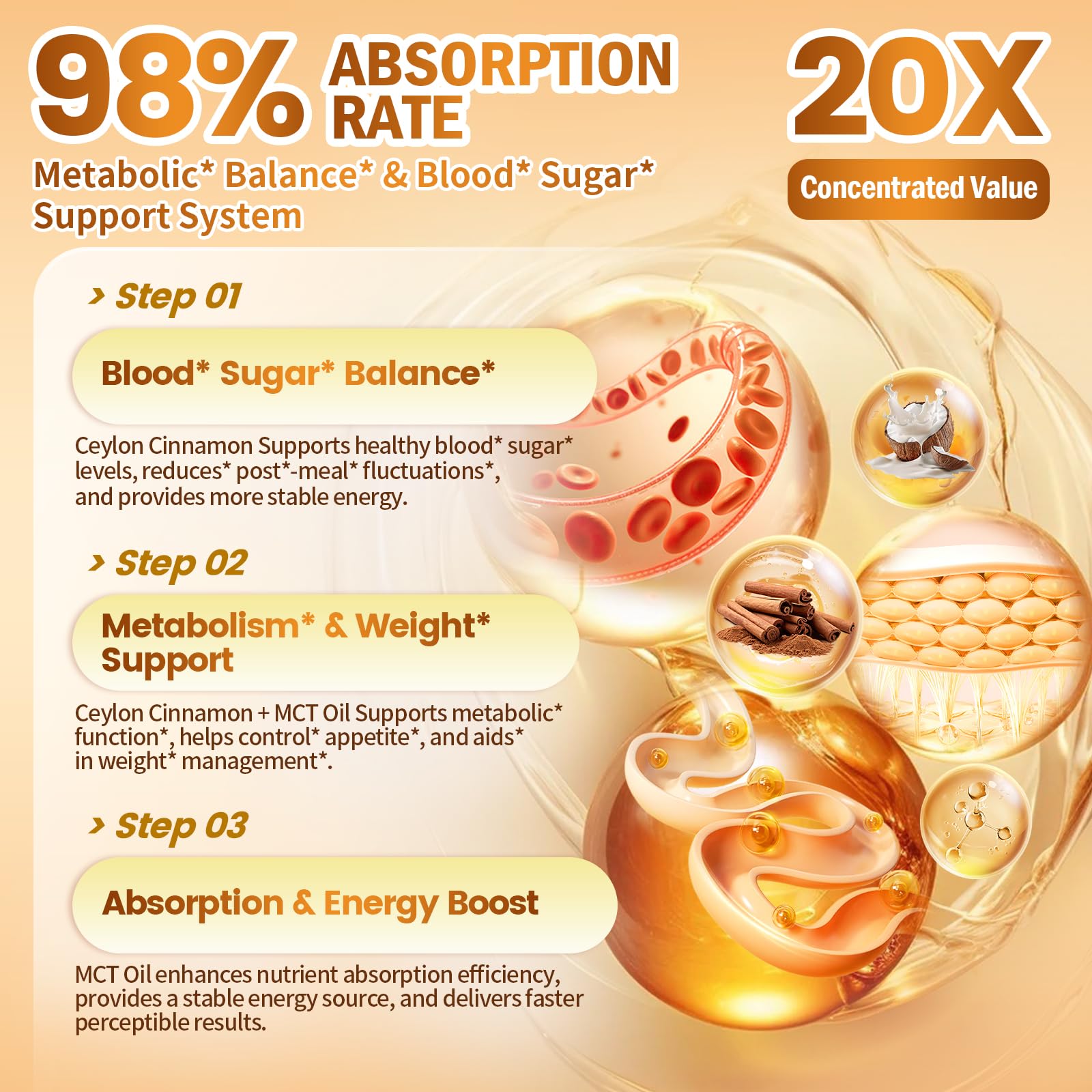 Vivonu Organic Ceylon Cinnamon Softgels with MCT Oil

