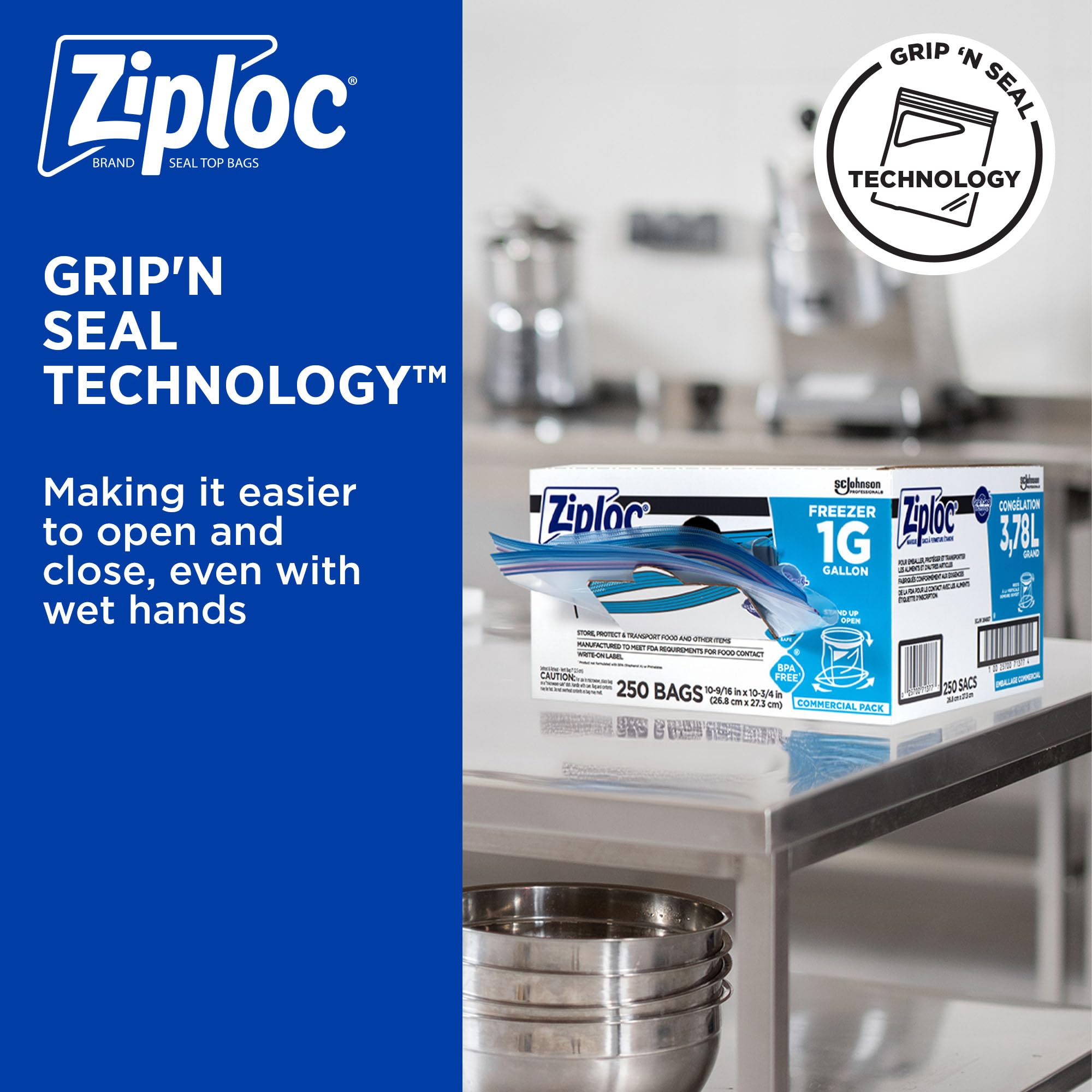 SC Johnson Professional Ziploc Gallon Freezer Bags

