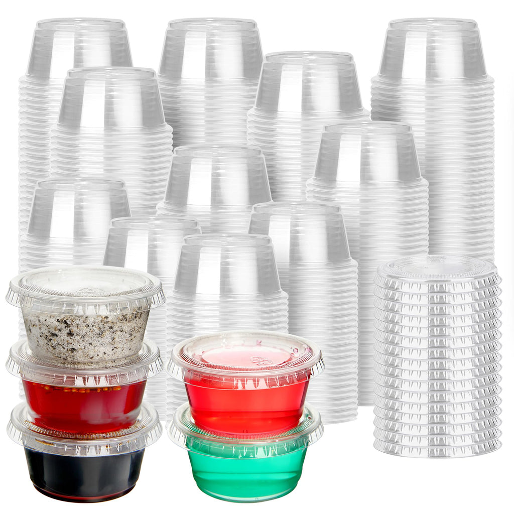 Clear 2 oz Jello Shot Cups with Lids - Clear Plastic Cups

